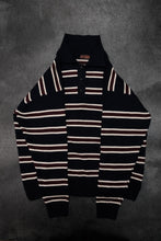 Load image into Gallery viewer, BALBUS STRIPE KNIT POLO — NIGHT WINE
