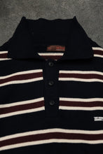 Load image into Gallery viewer, BALBUS STRIPE KNIT POLO — NIGHT WINE
