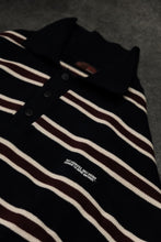 Load image into Gallery viewer, BALBUS STRIPE KNIT POLO — NIGHT WINE
