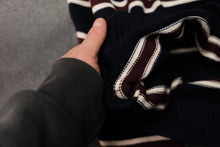 Load image into Gallery viewer, BALBUS STRIPE KNIT POLO — NIGHT WINE
