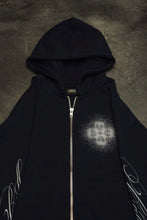 Load image into Gallery viewer, Waffle ZipUp Hoodie, faded blue
