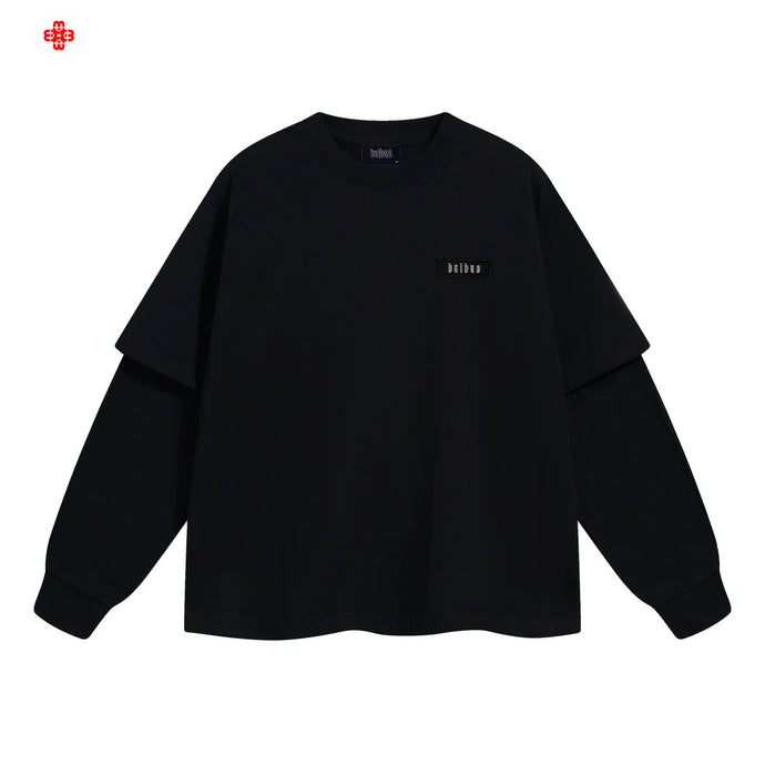 BLACK Double Sleeve Tshirt